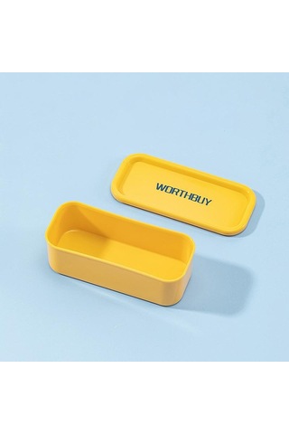 Taşınabilir Seyahat Kutusu Pamuklu Çubuk Tutucu Kutu Diş İpi Mücevher Düzenleyici Saklama Kabı Toz Geçirmez Mücevher Aksesuarı Kutusu Sarı