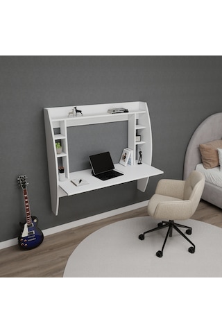 Arnetti Buğlem Duvara Monte Çalışma Bilgisayar Masası Beyaz