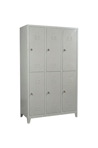 6 Gözlü Ekonomik Soyunma Dolabı 97x37x198 Gri