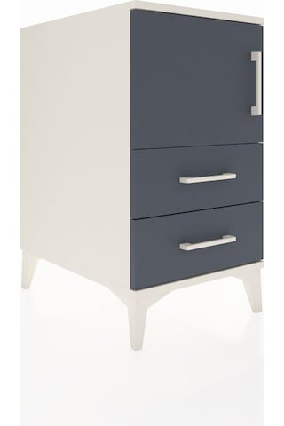 Kronos Komodin 2 Raflı 2 Çekmeceli Tek Kapaklı 44x59x80 Aytaşı-antrasit Aytası