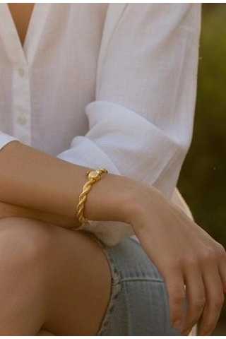 Altın Hediyelik Kilitli Erzurum Burma Kelepçe Bilezik