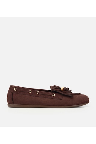 Hotiç Kadın Kahverengi Süet Fiyonk Detaylı Bağcıklı Loafer 01ayy323750a480 01ayy323750a480