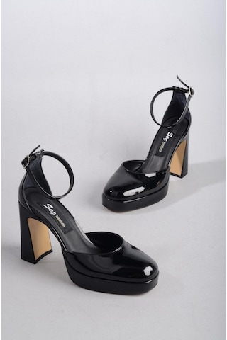 Seç Kundura Seç 8249 Platformlu Topuklu Kadın Ayakkabı Topuk: 9,5 Cm Platform: 2 Cm Siyah Rugan - 40 Siyah