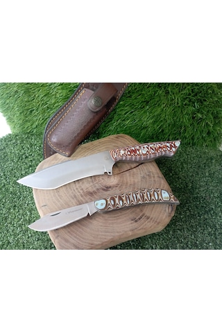 Tctknives El Yapımı Av Kamp Kılıflı Bıçak 1 Kahverengi