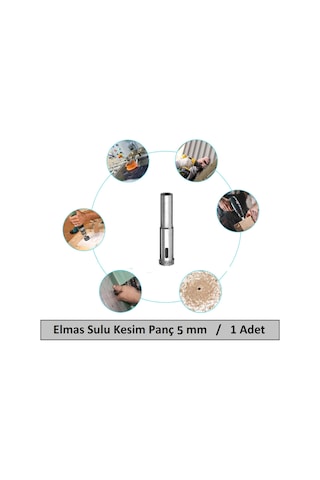 Venoa Cam Mermer Granit Fayans Delici Panç Seti Sulu Kesim 5 Mm