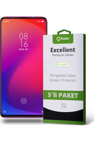 Xiaomi Mi 9t ile Uyumlu Temperli Ekran Koruyucu Kırılmaz Cam Ekonomik 5'li Paket