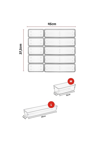 Nandy Home 10 Parça Çekmece İçi Kaşıklık Düzenleyici, Organizer
