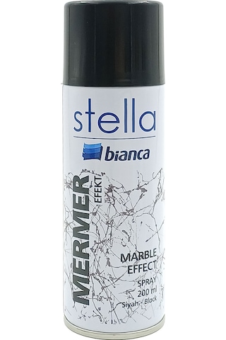 Bianca Stella İnce Mermer Efekt Sprey Boya Siyah 200 Ml 0001 Beyaz