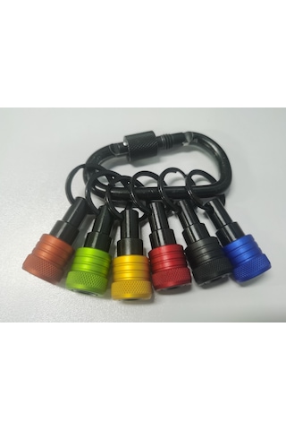 Geeksen Alüminyum Anahtar Zinciri Uzatma Kolu Seti, 1/4 İnç Hex Shank, 500g Taşıma Kapasitesi, 2 Adet, Cep Boyutu, Tornavida Ucu Tutucu