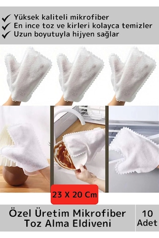 Wintoup Premium Dayanıklı Yüksek Kaliteli Mikrofiber Temizlik Toz Alma Eldiveni 10'lu