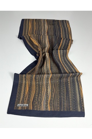 Cardion Pamuk İpek Şal - 70 X 180 - 06303 Lacivert - Sarı