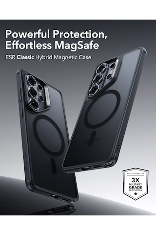 Samsung Galaxy Uyumlu  S26 Ultra Classic Hybrid Magsafe Kılıf Buzlu Siyah