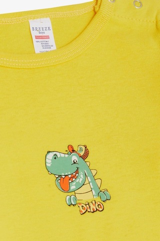 Breeze Erkek Bebek Çıtçıtlı Zıbın Body Mutlu Dinozor Baskılı 9 Ay-3 Yaş, Sarı Sarı