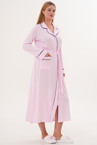 Mecit Pijama Mecit 6309 Pembe Kadın Uzun Sabahlık