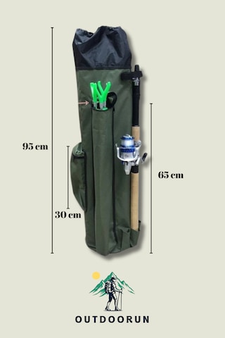 Outdoorun Haki Balıkçı Sırt Ve Kamış Olta Çantası