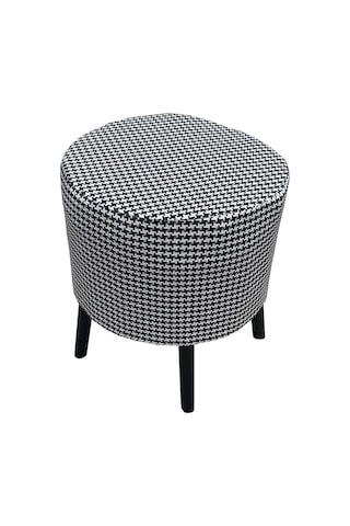 Evimeaksesuar Yuvarlak Modern Ağaç Iskeletli 41 Cm Puf(Bench) Keten Kaz Tüyü De