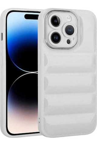Apple Uyumlu iPhone 14 Pro Kılıf Kamera Korumalı Parlak Airbag'li Zore Galya Kapak Beyaz