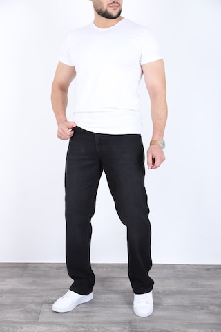Blayn Jeans Erkek Antrasit Baggy Kot Pantolon - Geniş Kalıp Günlük Rahat Denim Jean Mat Siyah