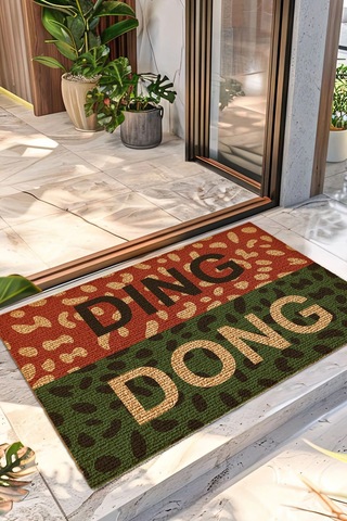 Decovetro Renkli Paspas Ding Dong Desenli Kapı Önü Halı Paspası 40 X 60 Cm Çok Renkli