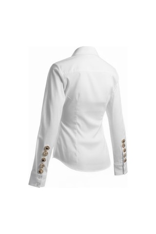 Miss Poem Kadın Beyaz Slim Fit Kol Düğme Detaylı Gömlek Beyaz