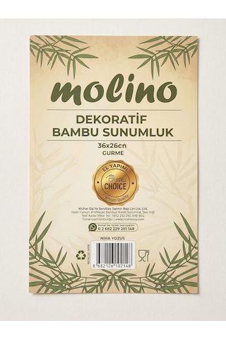 Molino Dekoratif Bambu Sunumluk Kesme Tahtası Bambu Ahşap