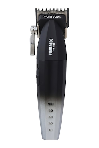 Powertec TR-4100 & TR-2727 Profesyonel Tıraş Makinesi 2'li Set Erkek Bakım Seti Makas Hediyeli 4 Saat Siyah