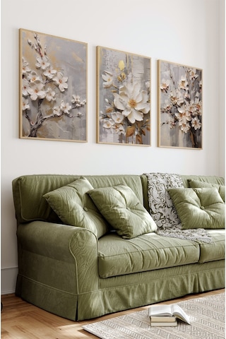 Ahşap Çerçeveli Mdf Tablo Seti Salon Ve Oturma Odası Için Çt3100 42 X 62