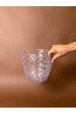 Kristal Orkide Saksısı No:4 / 5 Litre Elmas Desenli Şeffaf 5 L
