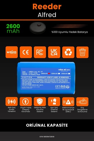 Reeder Alfred 2600mah Robot Süpürge Bataryası