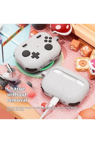 Caseonn Samsung Uyumlu Galaxy Buds 3 Pro Kılıf Retro Gamepad Siyah