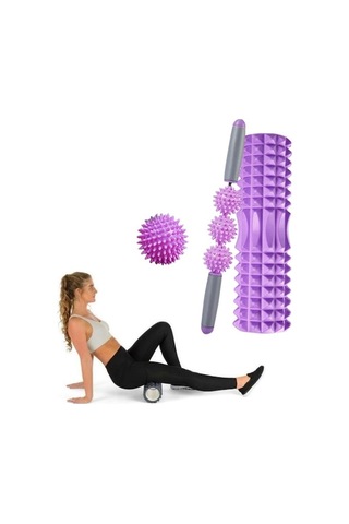 Novahub 3'ü 1 Eva Köpük Roller Oyuk Kas Gevşeme Silindiri Yoga Sütun Seti, Uzunluk: 33cm Mor Hilal, Boyut: 33cm Mor Hilal Diğer, Yoga İle Rahatlayın Çok Renkli