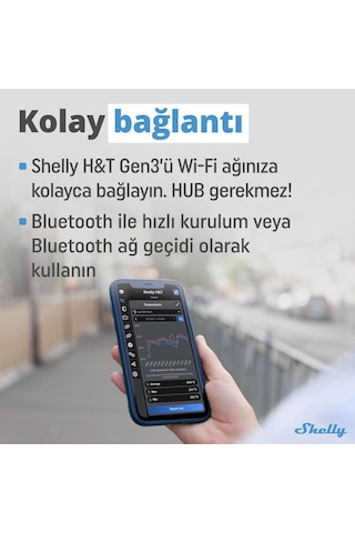Shelly H&t Gen3 Wifi Sıcaklık Ve Nem Sensörü Beyaz