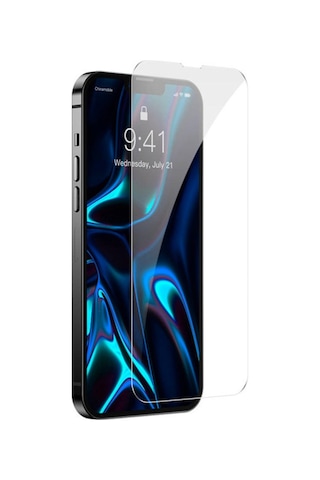 Baseus Apple Uyumlu iPhone 13 Mini 0.3Mm Tempered Full Cam Ekran Koruyucu Şeffaf