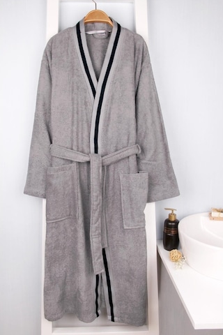 Baveno %100 Pamuk Kimono Bornoz Gri