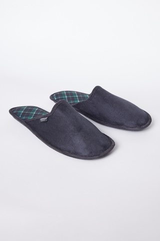 AC&Co / Altınyıldız Classics Erkek Siyah-kırmızı Twigy Yumuşak Taban Ev Terliği Damat Çeyiz Siyah - Kırmızı