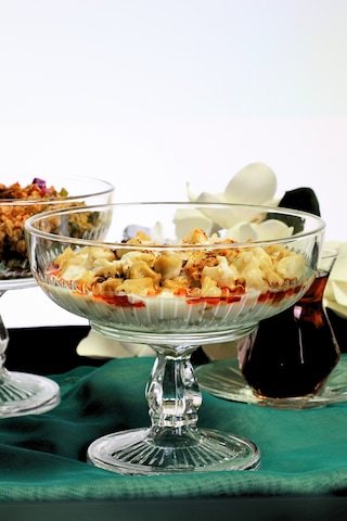 Milano El Yapımı Ayaklı Büyük Boy Cam Salata Kasesi Sunum Kasesi