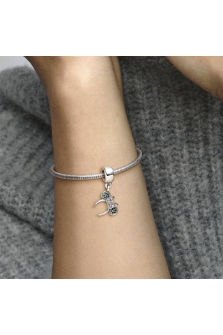 Nur Silver Minnie Kurdele Taç Gümüş Sallantılı Charm Nur-ch00014 Çok Renkli