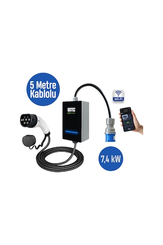 SGSTEC Home 7.4 KW 5 Metre Kablolu Elektrikli Araç Şarj Cihazı