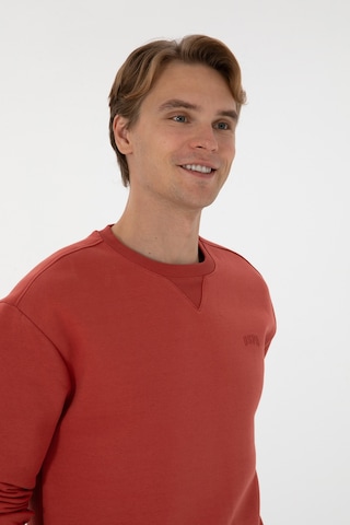 U.S. Polo Assn. Erkek Comfort Fit Bisiklet Yaka Şardonlu Gül Kurusu Basic Sweatshirt 50313757-VR026