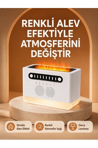Shnstore Type-c Şarjlı Kablosuz Hoparlör Beyaz Gürültü Ve Atmosfer Işığı Shntknd0720