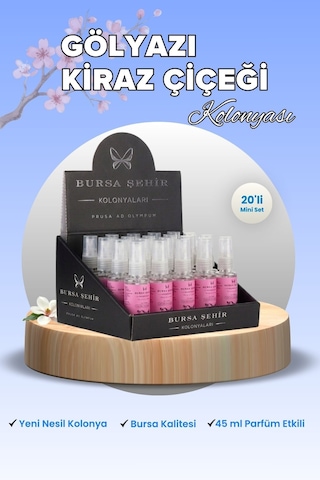 Bursa Şehir Kolonyaları, 20'li Gölyazı Kiraz Çiçeği Kolonyası, Mini Kolonya Seti, Hediyelik Kolonya