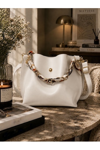 Housebags Elite Carryall New Trend El Ve Omuz Çantası Beyaz