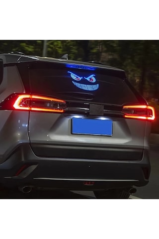 Willowhaven 3 Adet Akıllı Led Araba Dekoratif Işıkları Red White 11 Mod Renkli Işık Modları Şeytan Gözü Dinamik İfade Ekranı Usb Fişli Araba Çıkartma Işıkları