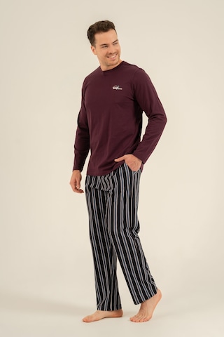 Arnetta %100 Pamuk 3835 Uzun Kol Erkek Pijama Takımı Mürdüm