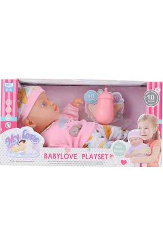 Babydoll My Love 10 Sesli İnteraktif Bebek - 30 Cm Biberonlu Bakım Seti