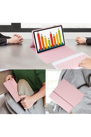 Xiaomi Pad 6 / Pad 6 Pro 11 Uyumlu Bluetooth Özellikli Standlı Kalem Bölmeli Klavyeli Kılıf
