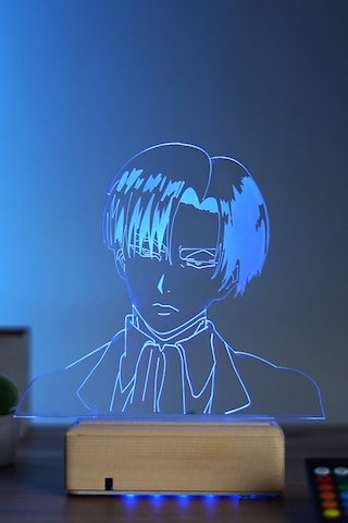 Attack On Titan Levi Ackerman 16 Renk Anime Gece Lambası