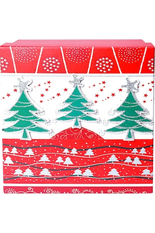Yılbaşı Çam Ağacı Motifli Hediye Kutusu 10x7 Cm