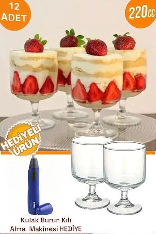 Viatom Magnolia Tatlı Bardağı 12'lı Puding Kase Cam Değil +burun