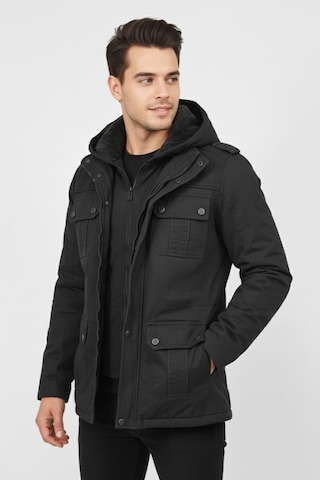 Erkek Spor Kanvas Kapüşonlu Parka 85133 Bgl-st04882 Antrasit